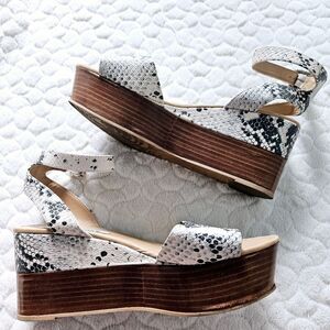Steve Madden platform sandals 9.5 snakeskin leather reptile retro y2k